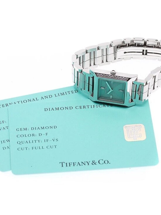 TIFFANY & Co. Makers Square 67460537 Diamond Bezel Quartz Ladies Watch_949545 main image 4